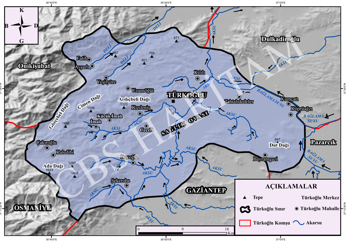 Akarsu ve Drenaj Ağları Haritası